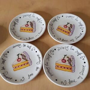 Milton & Louis hand painted desert platesI love my dessert set of 4